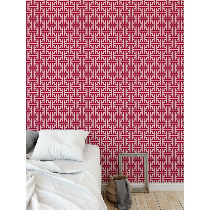 ELLE Decor HINGE RED Peel and Stick Wallpaper By Kavka Designs
