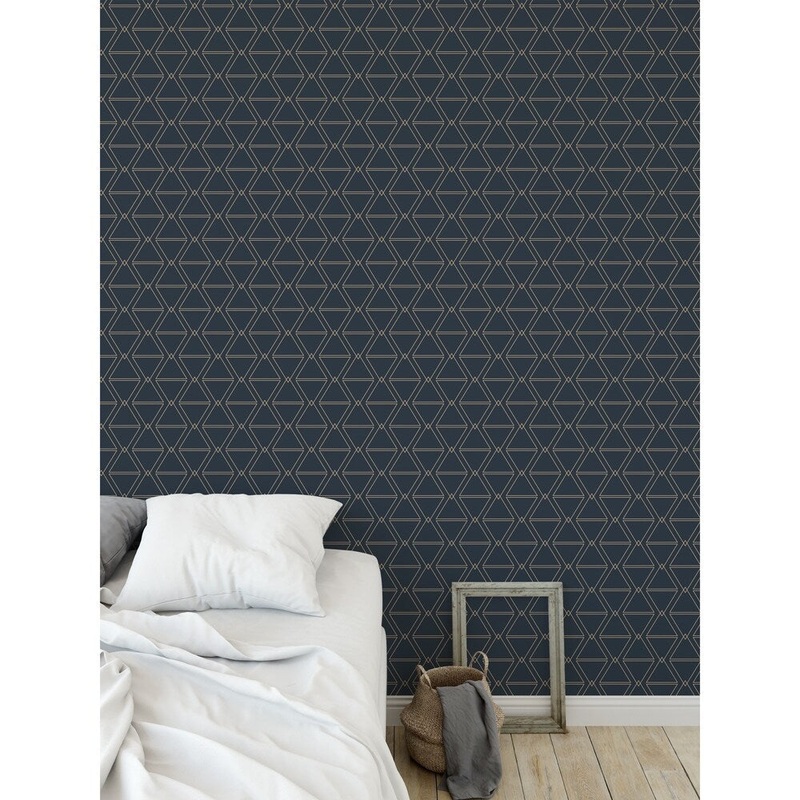 ELLE Decor ISOSCELES CHARCOAL Peel and Stick Wallpaper By Kavka Designs
