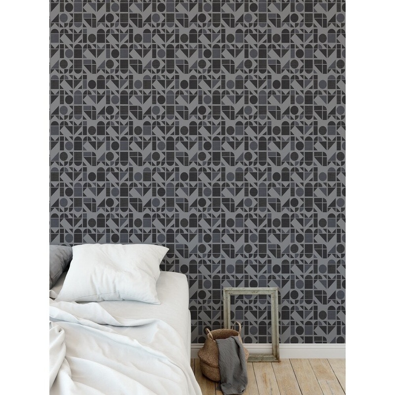 ELLE Decor MODERNE CHARCOAL Peel and Stick Wallpaper By Kavka Designs