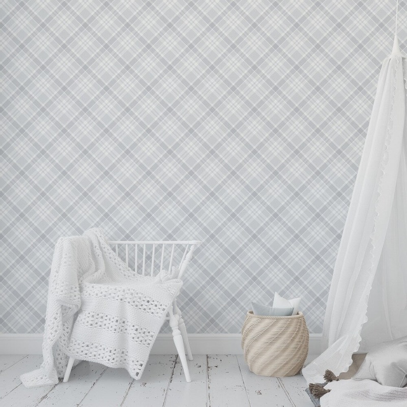 EVERLY WHITE AND GREY Wallpaper By Kavka Designs