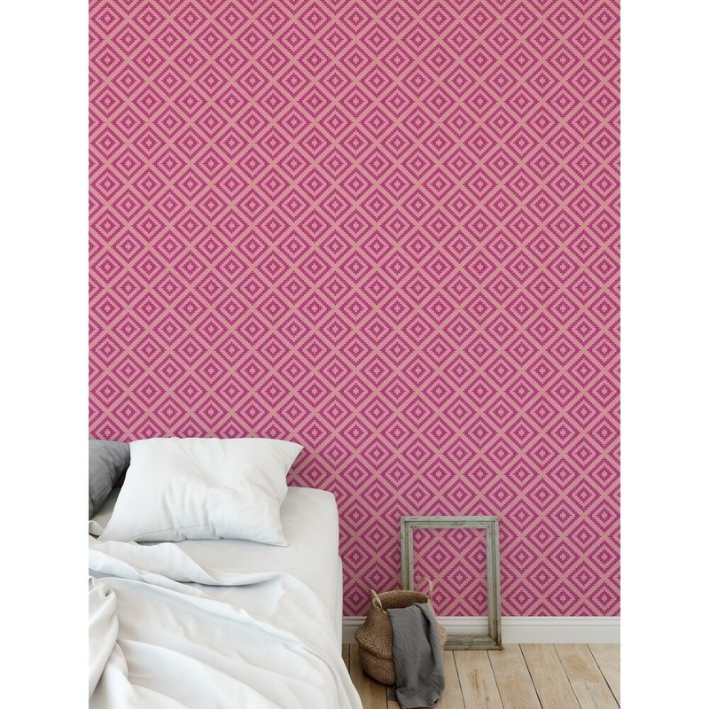 STAIRSTEP DIAMOND PINK Peel and Stick Wallpaper By Kavka Designs