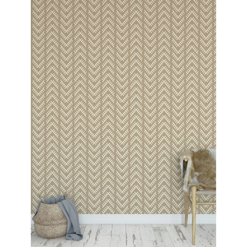 STITCHED ARROWS TAN Peel and Stick Wallpaper By Kavka Designs