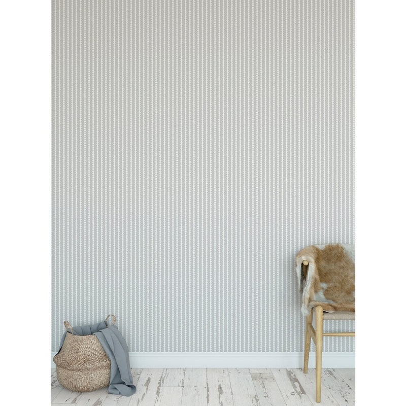 TINY TRIANGLE STRIPE GREY Peel and Stick Wallpaper By Kavka Designs