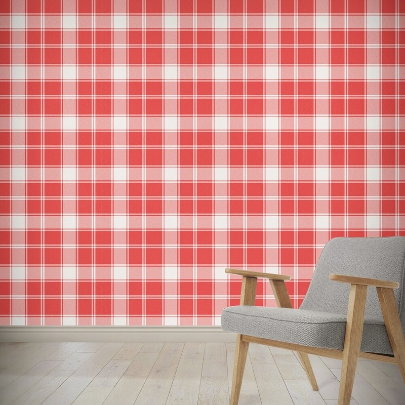 VINTAGE RED PLAID Wallpaper By Kavka Designs - 24X48