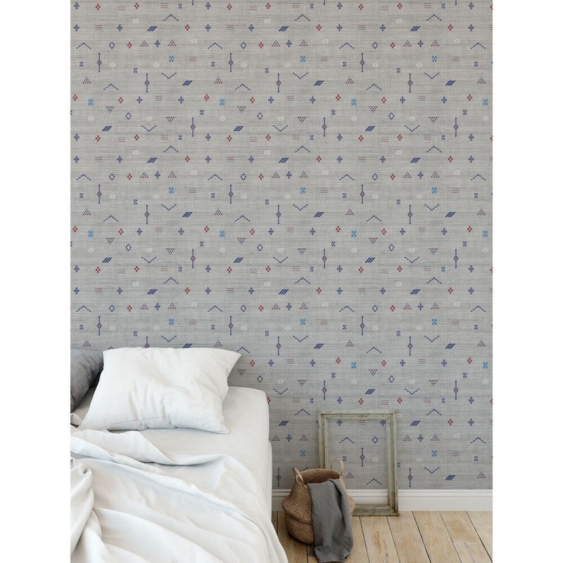 CACTUS SOFT GREY Peel and Stick Wallpaper By Kavka Designs