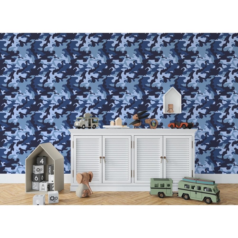 CAMO FLOW NAVY Wallpaper By Kavka Designs