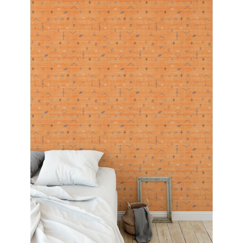 ELLE Decor CACTUS SOFT ORANGE Peel and Stick Wallpaper By Kavka Designs