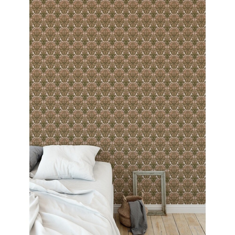 ELLE Decor INKBLOT WATERCOLOR DAMASK RUST Peel and Stick Wallpaper By Kavka Designs