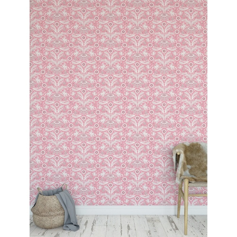FLORAL DAMASK PINK Peel and Stick Wallpaper By Kavka Designs