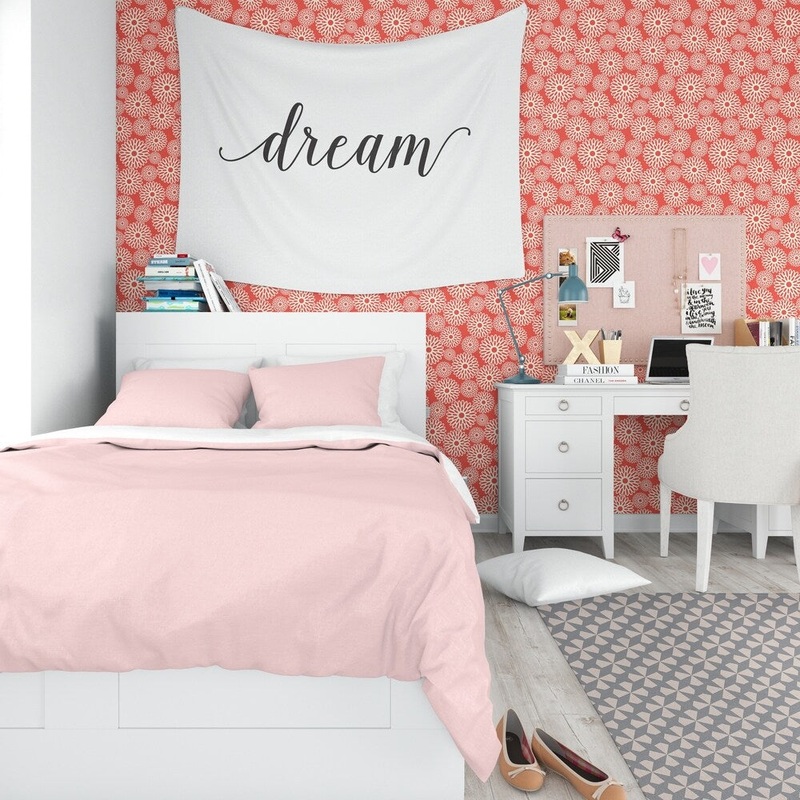 FLOWER POWER RED Peel and Stick Wallpaper By Kavka Designs