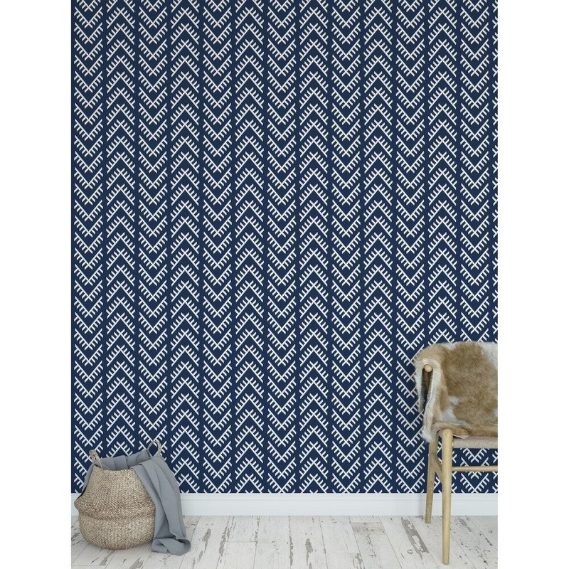 STITCHED ARROWS NAVY Peel and Stick Wallpaper By Kavka Designs
