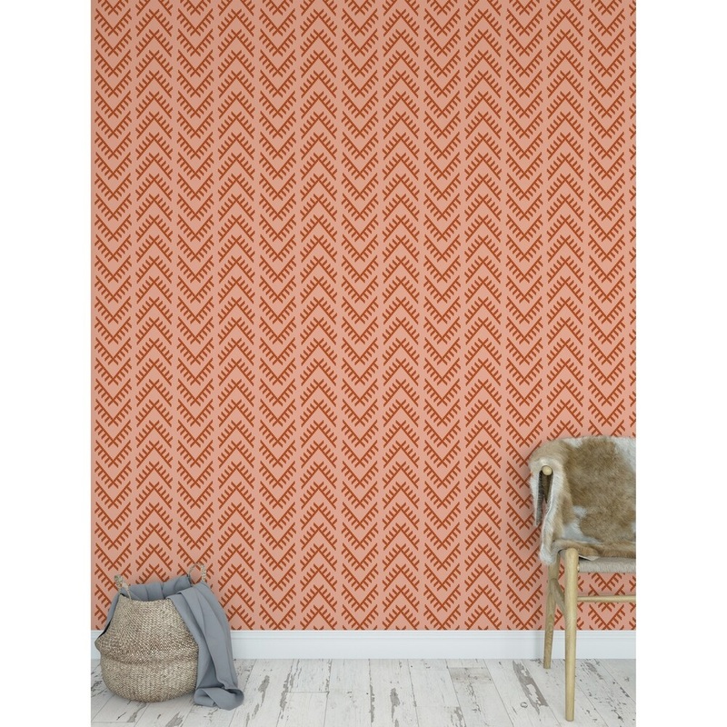 STITCHED ARROWS PEACH Peel and Stick Wallpaper By Kavka Designs
