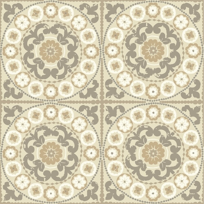 Athens Wallpaper, 20.5 in. x 33 ft. = 56 sq.ft, in pearl, taupe, white, tan