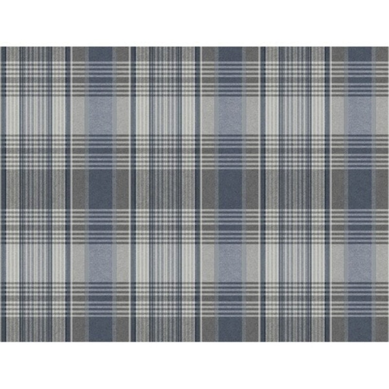 Bartola Plaid Wallpaper, 27 in. x 27 ft. = 60.75 sq. ft., in Blues