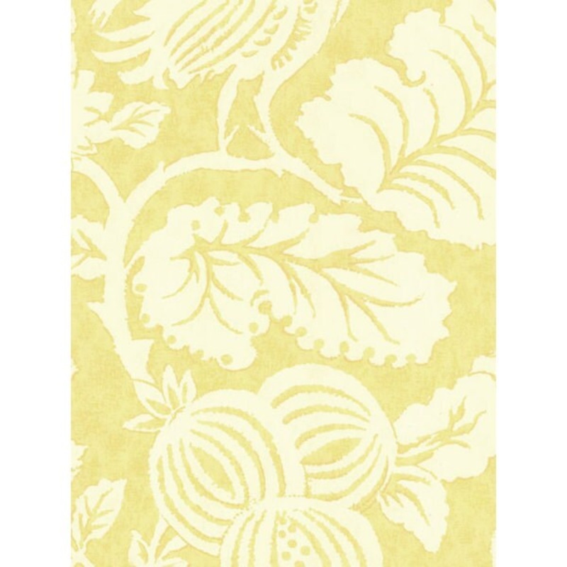 Thibaut Palladio Yellow Vines Double Roll Designer Wallpaper