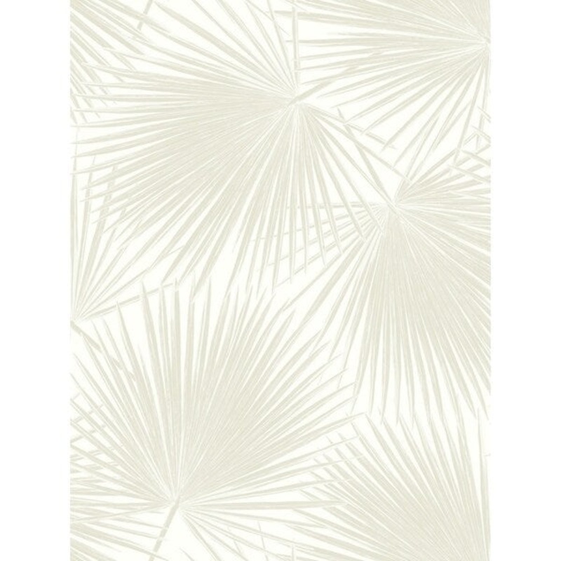Aruba Leaves/Leaf/Tropical Wallpaper, In Linen & White