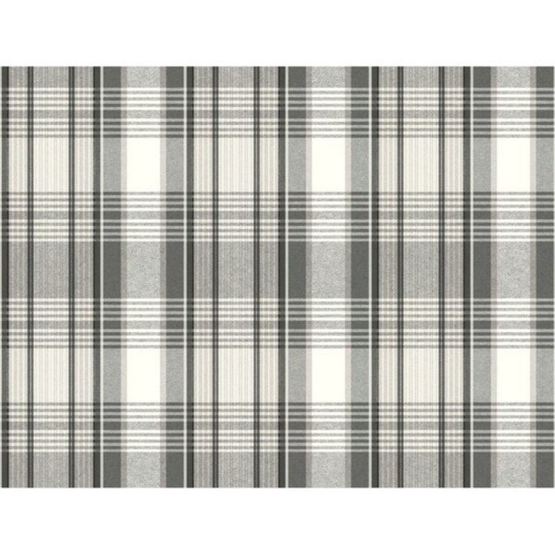 Bartola Plaid Wallpaper, 27 in. x 27 ft. = 60.75 sq.ft., in Blacks