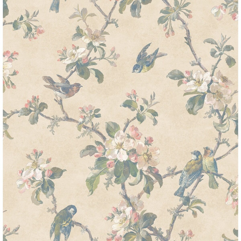 Flowers Huang Floral Scroll Wallpaper 20.5 in x 33 ft = About 56.4 square feet