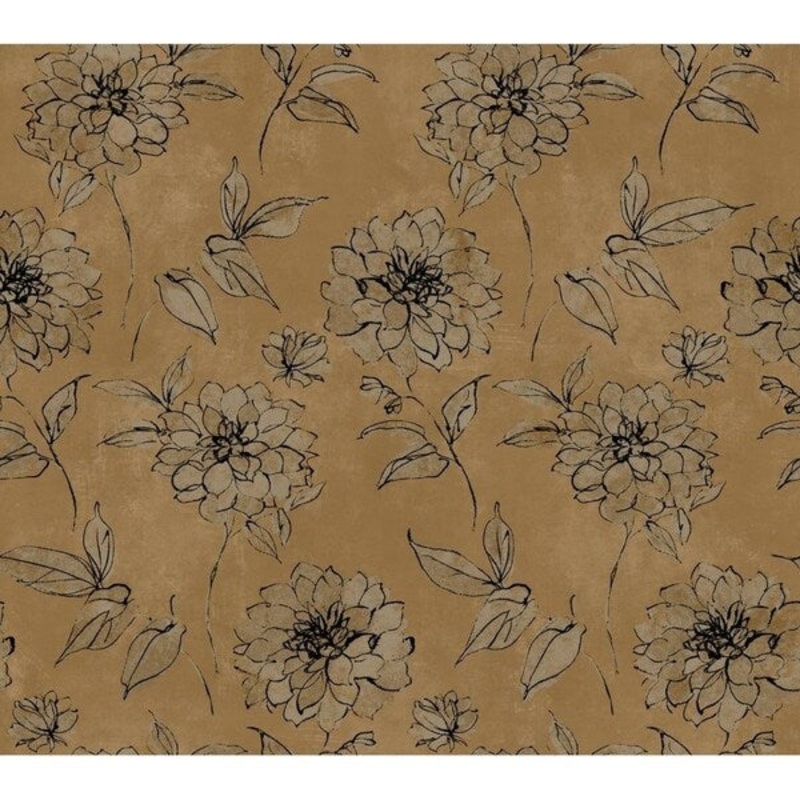 Sketched Rose Wallpaper 27 in. x 27 ft. 60.75 sq.ft.