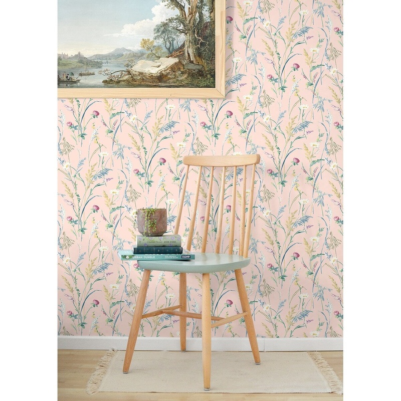 Spokane Meadow Flowers 20.5 In W X 18 Ft L Self-Adhesive Peel And Stick Wallpaper