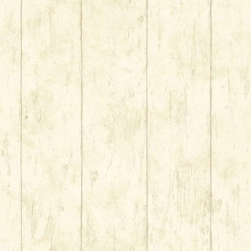 Banning, Reclaimed Cottage Cream Wood, 33' L X 20.5 W, Wallpaper Roll