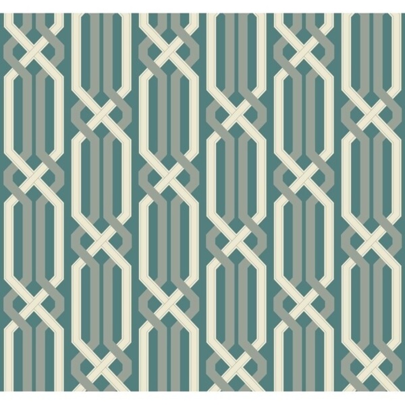 Criss Cross Wallpaper, 27 in. x 27 ft. = 60.75 sq. ft., in Greens