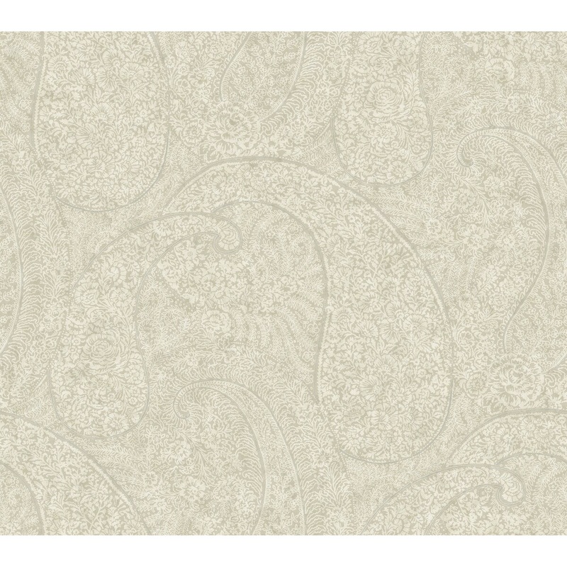 Eisenhower Off White Non-Woven Unpasted Bohemian Kashmir Dreams Paisley Wallpaper Covers about 60.75 sq. ft.