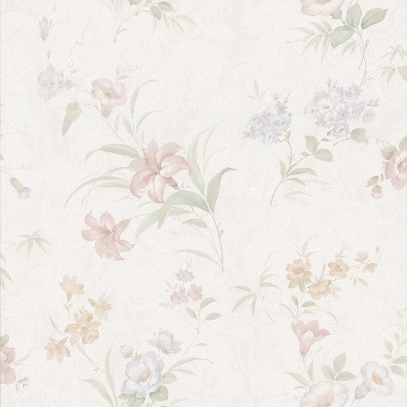 Flowers Jessica Arlette Pastel Satin Floral Toss 33' L X 20.5" W Wallpaper Roll