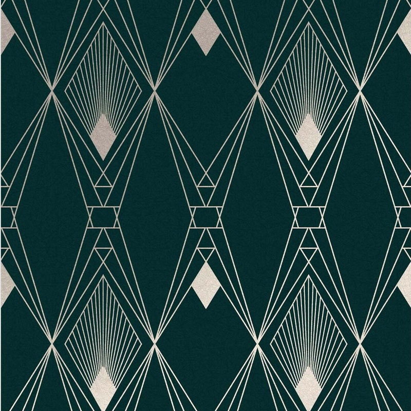NEXT Deco Geometric Teal Wallpaper
