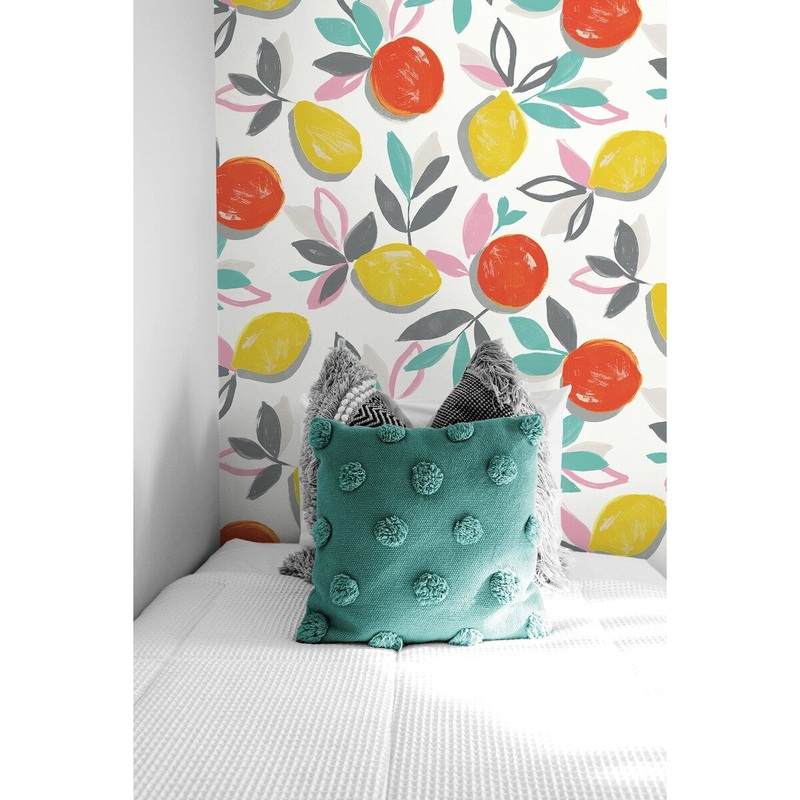 Stirling Fruit Toss 20.5 In W X 18 Ft L Self-Adhesive Peel And Stick Wallpaper