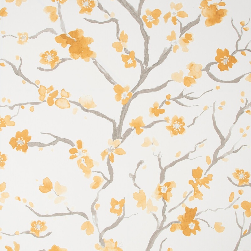 Ushi Ochre Floral Wallpaper - N/A