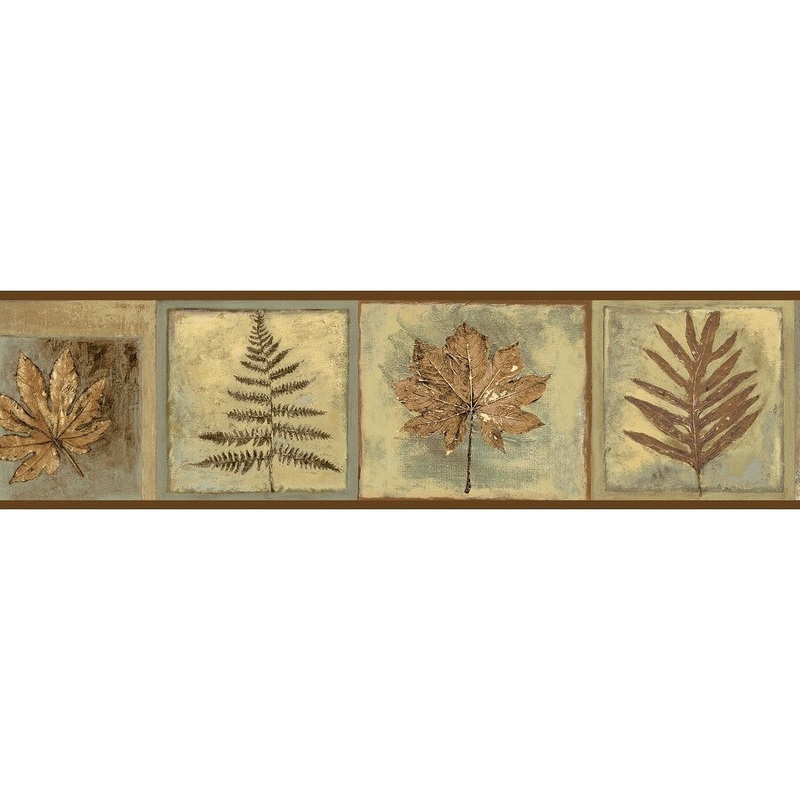 Botanical Hermione Fringe Sand Fern Leaf Portrait 33' L X 20.5 W Wallpaper Border