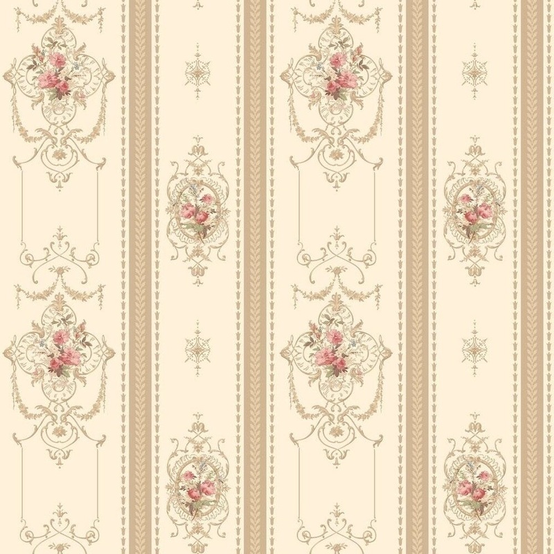 Delicate Rose Stripe Wallpaper 20.5 In. x 33 Ft. = 56 Sq.Ft