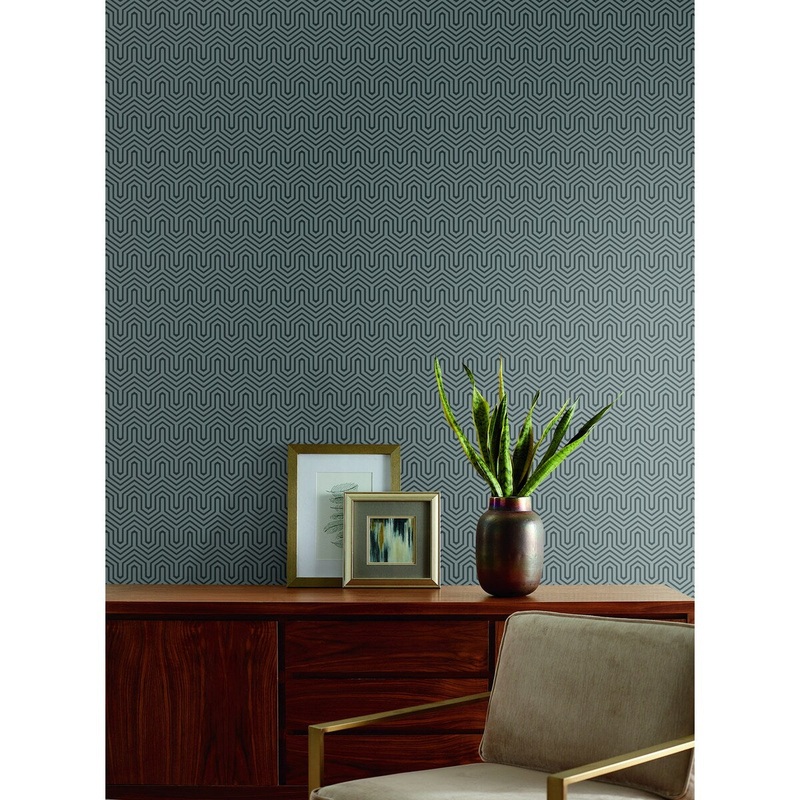 Fairfield Labyrinth Black Wallpaper