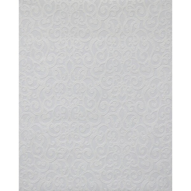 Flared Scroll Paintable Wallpaper, 21 in. x 33 ft. = 57.75 sq.ft., in White/Off Whites
