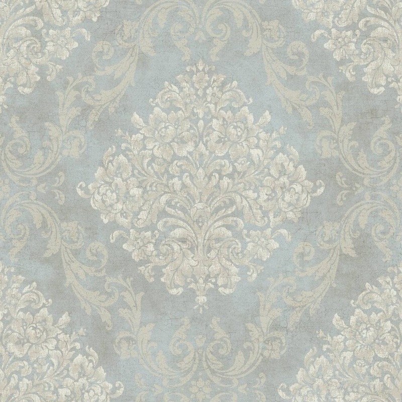 Framed Damask Wallpaper 20.5 in. x 33 ft. 56 sq.ft.
