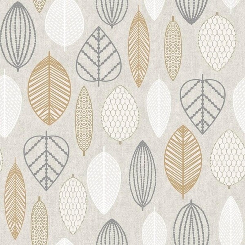 Scandi Leaf Copper Wallpaper
