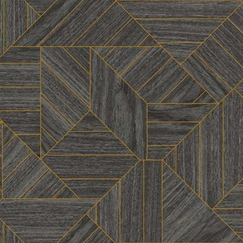 Biscayne Wood Geometric Wallpaper 20.5 In. x 33 Ft. = 56 Sq.Ft
