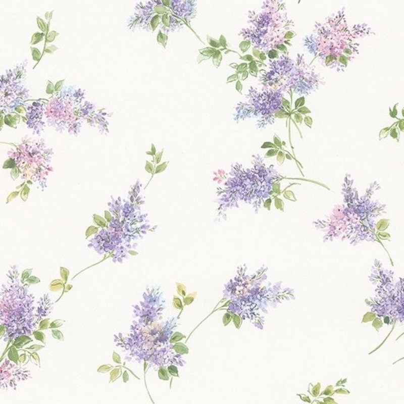 Boca Raton 32.7 Ft. x 20.5 In. Vinyl Purple Petite Flower Bunches Wallpaper Covering