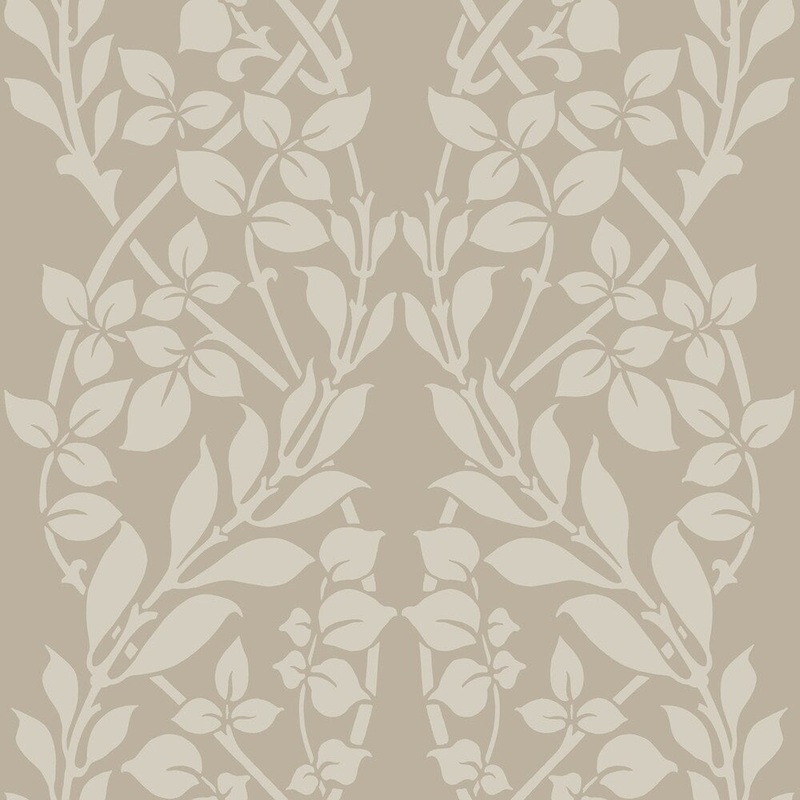 Botanica Wallpaper, 20.5 in. x 33 ft. = 56 sq.ft, in brown/metallic gray