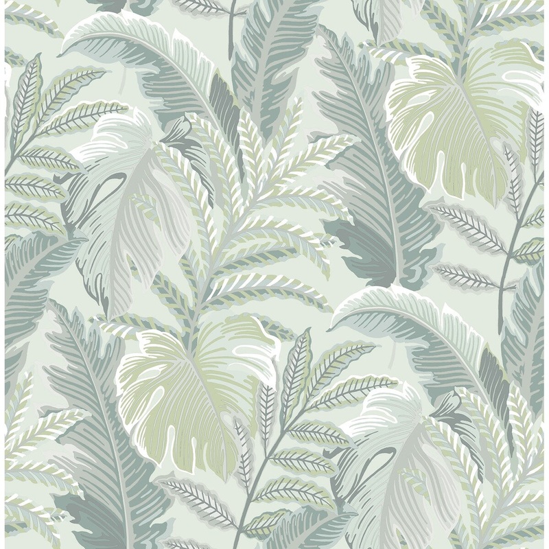 Botanical Carter Verdant Grey Botanical Wallpaper