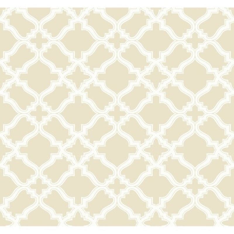 Cathedral Wallpaper, 27 in. x 27 ft. = 60.75 sq.ft., in beige, white