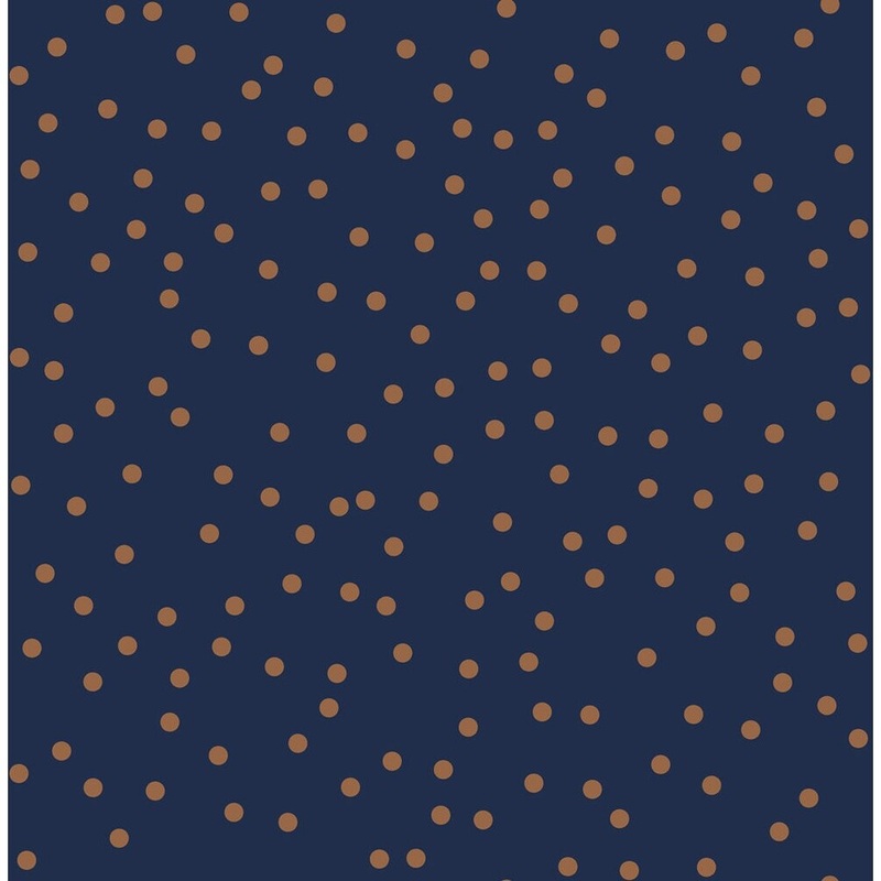 Confetti Navy and Copper Wallpaper