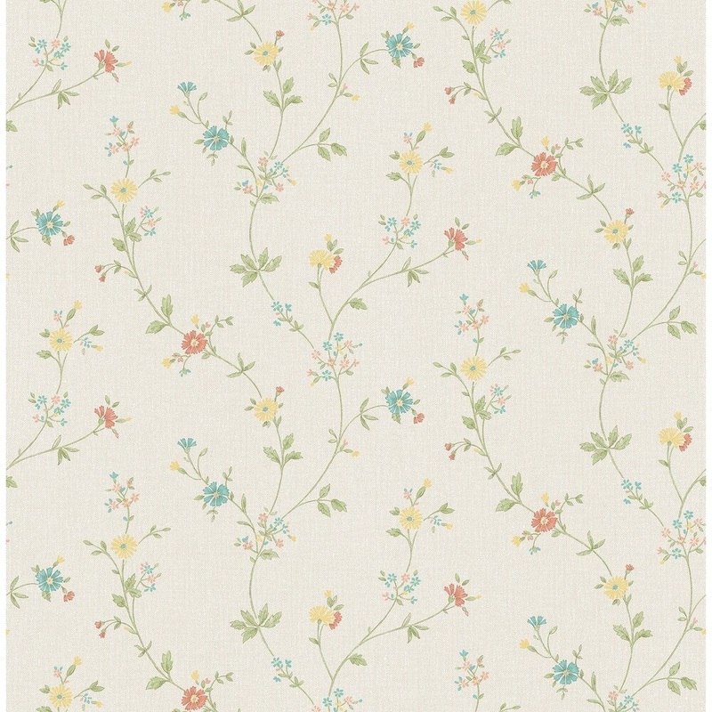 Florals & Flowers Robin Small Floral Trail Wallpaper 20.5 in x 33 ft = About 56.4 square feet
