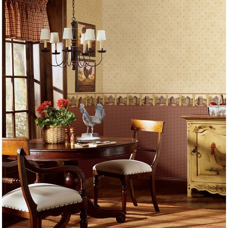 Flowers Giana Dame Green Cottage Garden Portrait 33' L X 20.5 W Wallpaper Border