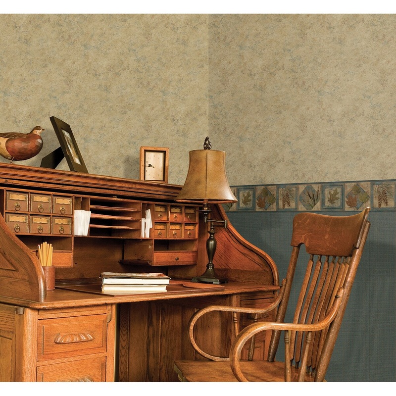 Textured Duncan Moores Green Scroll Harbor Texture 18' L X 20.5 W Wallpaper Roll