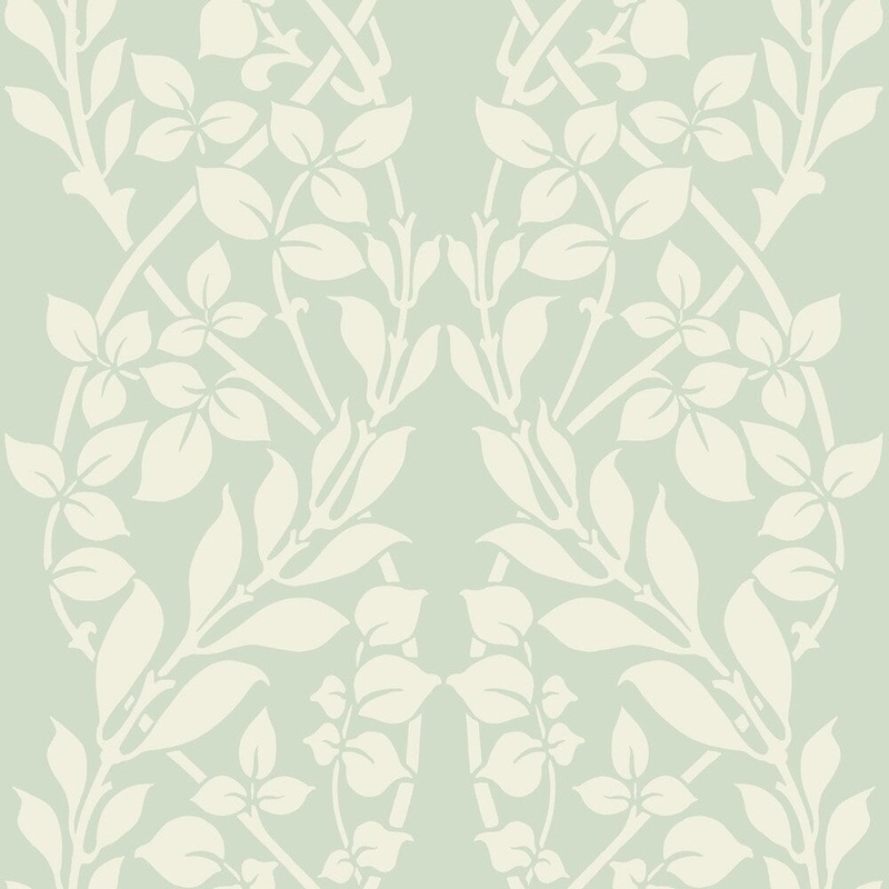 Botanica Wallpaper, 20.5 in. x 33 ft. = 56 sq.ft, in green/white