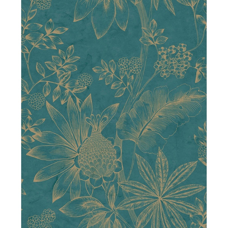 Botanical Bluhm Botanical Wallpaper 20.5 in x 33 ft = About 56.4 square feet
