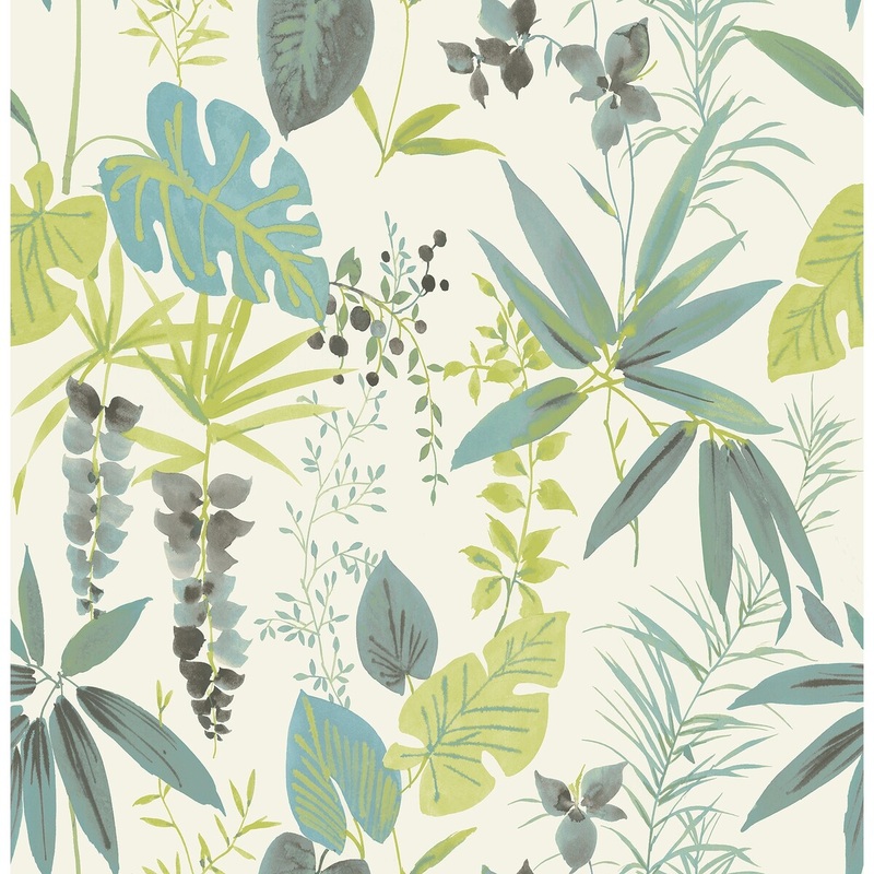 Botanical Pamela Descano Flower Green Botanical Wallpaper