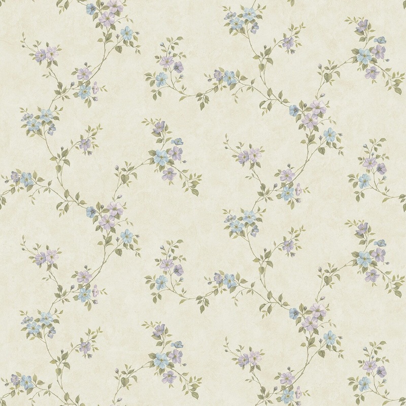 Brawley, Rose Valley Pink FloralScroll, 33' L X 20.5 W, Wallpaper Roll